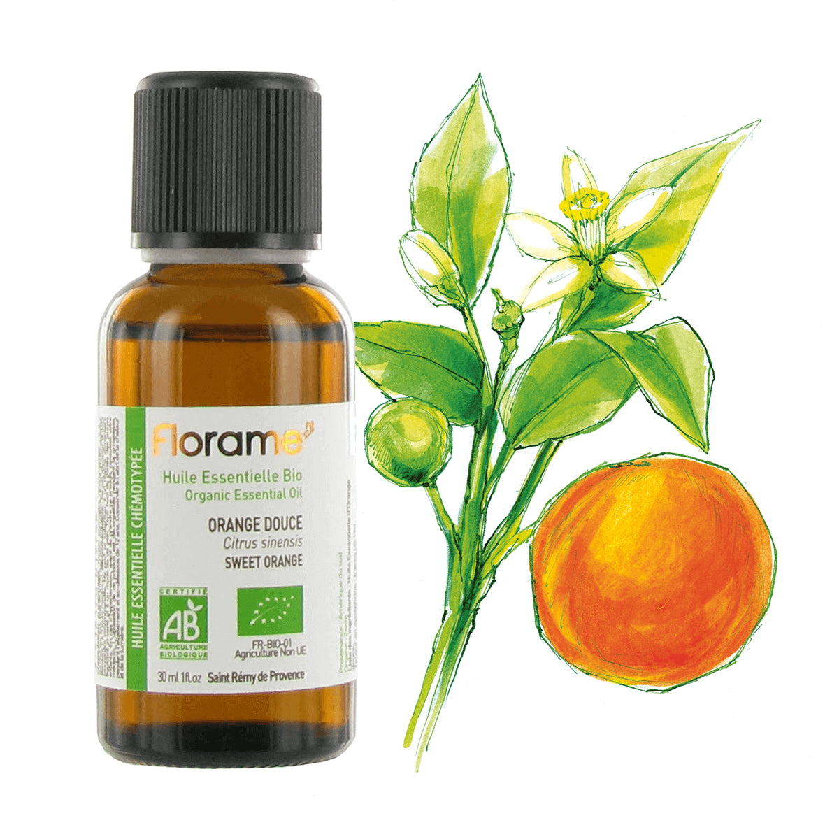 Huile Essentielle d'Orange Douce Zeste (expressée) Biologique