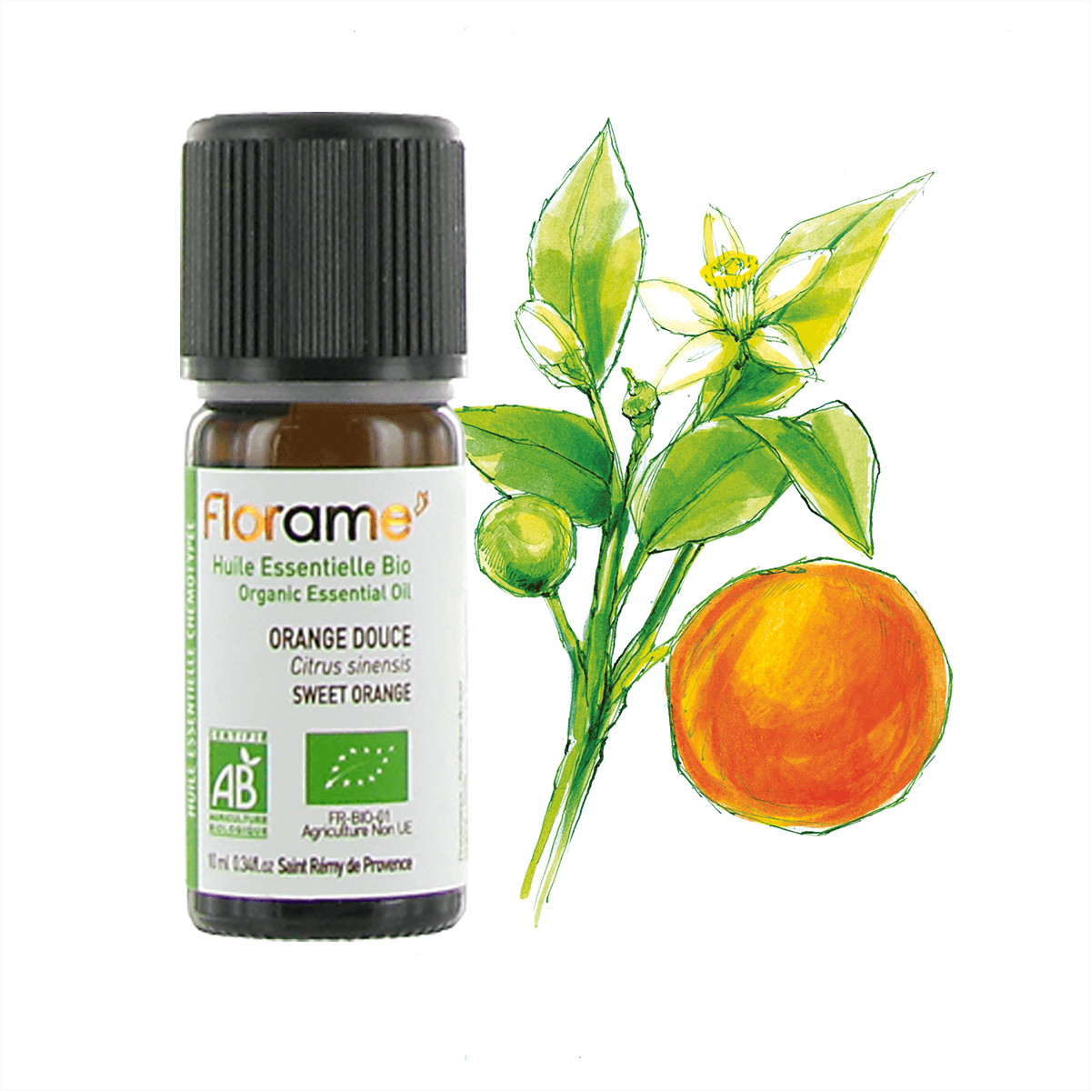 Huile Essentielle d'Orange Douce Zeste (expressée) Biologique